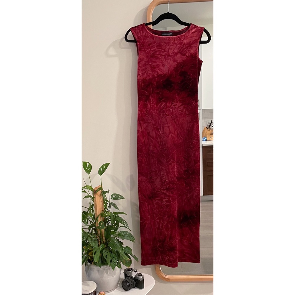 90’s Red Velvet Dress
